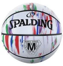 М'яч баскетбольний Spalding Marble Ball білий, червоний, синій Уні 7 84397Z (689344406466)