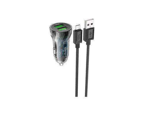 Зарядное устройство HOCO Z47 Transparent Discovery Edition 2xUSB Black (6931474782236)