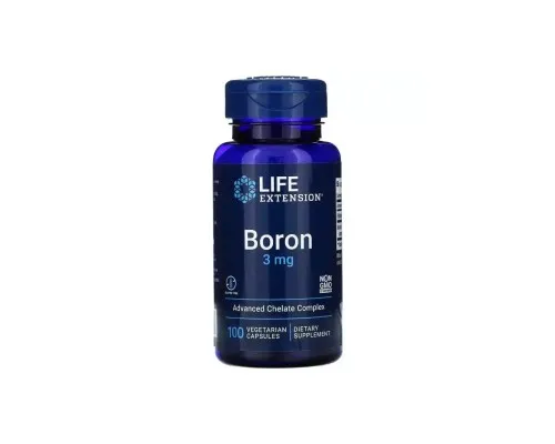 Минералы Life Extension Бор, 3 мг, Boron, 100 вегетарианских капсул (LEX-16611)