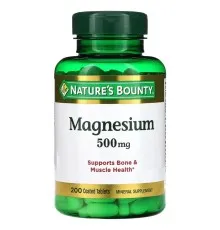 Мінерали Nature's Bounty Магній, 500 мг, Magnesium, 200 таблеток (NRT-53086)