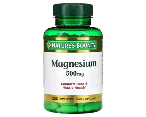 Минералы Nature's Bounty Магний, 500 мг, Magnesium, 200 таблеток (NRT-53086)