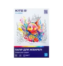 Папір для малювання Kite А4 для акварелі Classic 200г/м2, 10 аркушів (K-267)