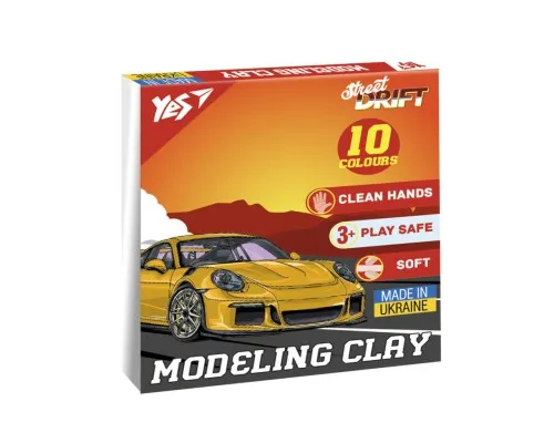 Пластилин Yes Drift King 10 цветов 200 г (540666)