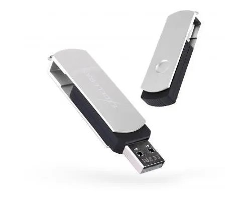 USB флеш накопичувач eXceleram 64GB P2 Series Silver/Black USB 2.0 (EXP2U2SIB64)