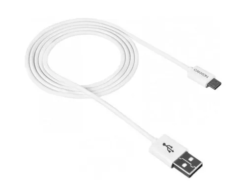 Дата кабель USB 2.0 AM to Micro 5P 1.0m White Canyon (CNE-USBM1W)