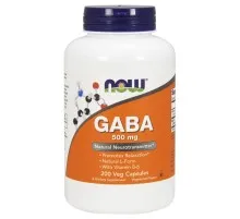 Амінокислота Now Foods GABA (гамма-аміномасляна кислота) 500мг, 200 гелевих капс (NOW-00088)