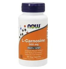Антиоксидант Now Foods L-Карнозин, L-Carnosine, 500 мг, 50 вегетарианских капсул (NOW-00078)