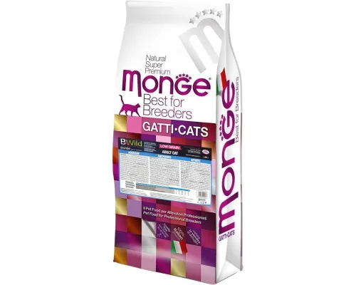 Сухой корм для кошек Monge Cat Bwild Low Grain с анчоусом 10 кг (8009470004930)