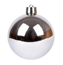 Ялинкова іграшка Novogod`ko куля, пластик, 20 cм, срібло, глянець (974076)