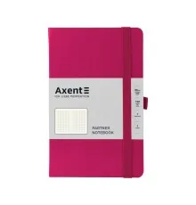Книга записна Axent Partner, 125x195 мм, 96 аркушів, клітинка, малинова (8201-50-A)