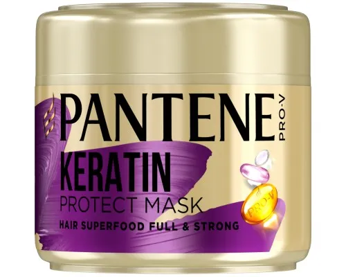 Маска для волосся Pantene Pro-V з кератином Живильний коктейль Обємне та міцне 300 мл (8001841622316)