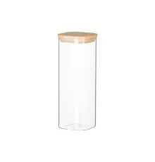 Емкость для сыпучих продуктов Ardesto Fresh квадратная, стекло, бамбук 1000 мл (AR1310BLS)
