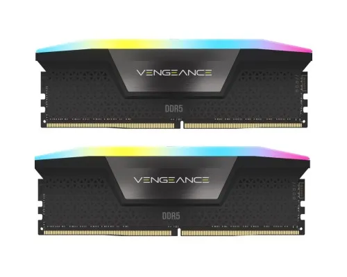 Модуль памяти для компьютера DDR5 64GB (2x32GB) 6400 MHz XMP 3.0 Vengeance RGB Black Corsair (CMH64GX5M2B6400C32)