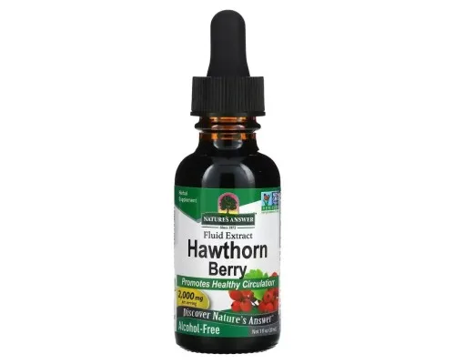 Травы Nature's Answer Экстракт Ягод боярышника, 2000 мг, Hawthorn Berry, 30 мл (NTA-00636)