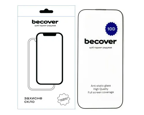 Стекло защитное BeCover Apple iPhone 14 Pro Max 10D Black (711328)