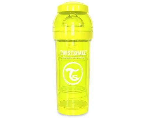 Пляшечка для годування Twistshake антиколькова 260 мл, жовта (24883)