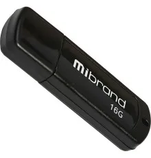 USB флеш накопичувач Mibrand 16GB Grizzly Black USB 2.0 (MI2.0/GR16P3B)