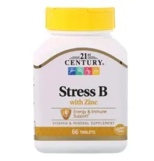 Вітамін 21st Century B-Комплекс від Стресу + Цинк, 66 таблеток (CEN-22331)