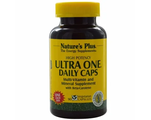 Мультивітамін Natures Plus Щоденні Мультівітаміни, Ultra One, 90 гелевих капсул (NTP3009)