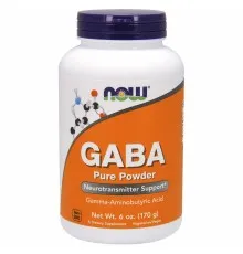 Амінокислота Now Foods GABA (гамма-аміномасляна кислота), Порошок, 170 гр (NOW-00215)