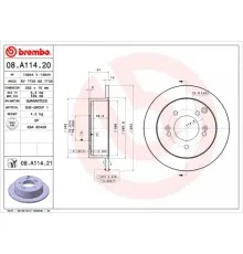 Тормозной диск Brembo 08.A114.20