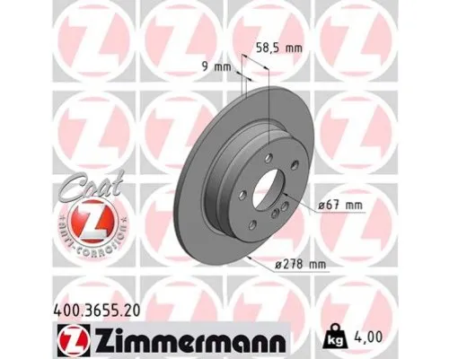 Тормозной диск ZIMMERMANN 400.3655.20