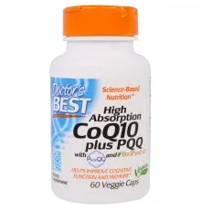 Вітамін Doctor's Best Коензим Q10 Високої абсорбацию + PQQ (В14), BioPerine, 60 ге (DRB00428)