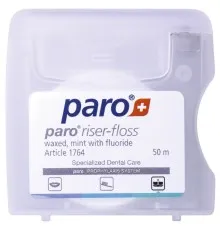 Зубна нитка Paro Swiss riser-floss вощена з м'ятою і фторидом 50 м (7610458017647)