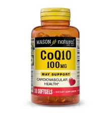 Антиоксидант Mason Natural Коензим Q10 100 мг, Co Q10, 30 гелевих капсул (MAV13198)