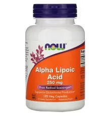 Антиоксидант Now Foods Альфа-ліпоєва кислота 250 мг, Alpha Lipoic Acid, 120 капсул (NOW-03043)