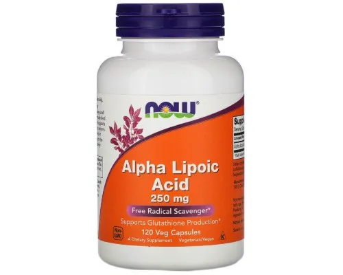 Антиоксидант Now Foods Альфа-ліпоєва кислота 250 мг, Alpha Lipoic Acid, 120 капсул (NOW-03043)