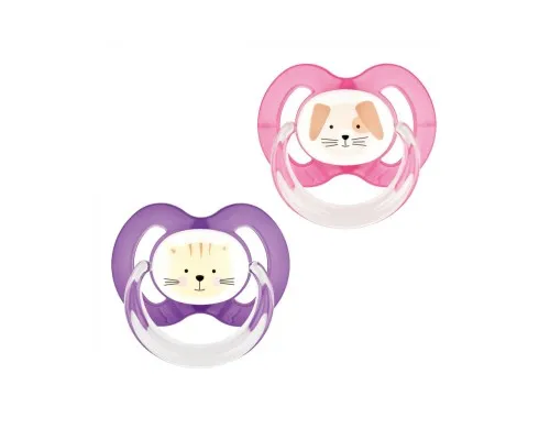 Пустушка Baby-Nova Pets 6-18 міс. рожева/фіолетова 2 шт (3962318)