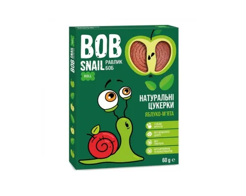 Цукерка Bob Snail Равлик Боб Яблучні з м'ятою 60 г (4820162520163)