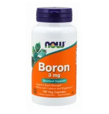 Мінерали Now Foods Бір, 3 мг, Boron 3 mg, 100 вегетаріанських капсул (NF1410)