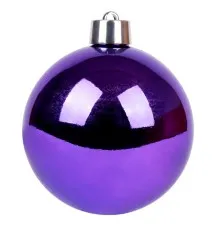 Ялинкова іграшка Novogod`ko куля, пластик, 20 cм, фіолетова, глянець (974072)