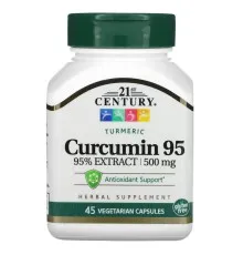 Травы 21st Century Куркумин 95, 500 мг, Curcumin 95, 45 вегетарианских капсул (CEN-22757)