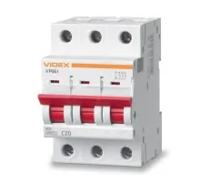 Автоматичний вимикач Videx RS4 RESIST 3п 20А С 4,5кА (VF-RS4-AV3C20)