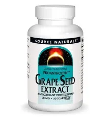 Антиоксидант Source Naturals Экстракт виноградных косточек, 100 мг, Grape Seed Extract, Proanthodyn, (SN1964)