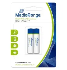 Аккумулятор Mediarange AAA 1000mAh HR03 1.2V NiMH, Micro, Pack 2 (MRBAT122)