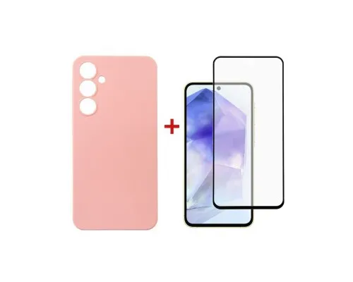 Чохол до мобільного телефона Dengos Samsung Galaxy A55 5G + Glass Pink (DG-KM-92)