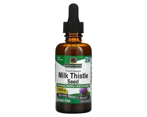 Трави Nature's Answer Екстракт розторопші, без спирту, 2000 мг, Milk Thistle Seed, Fluid Extr (NTA-06457)