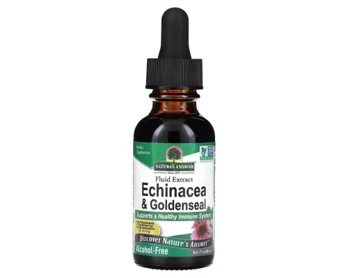 Трави Nature's Answer Ехінацея та Жовтокорінь (Гідрастис), без спирту, Echinacea & Go (NTA-00759)