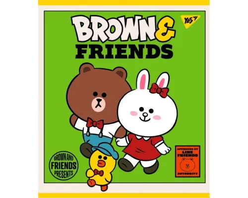 Тетрадь Yes А5 Line Friends 12 листов клетка (766795)