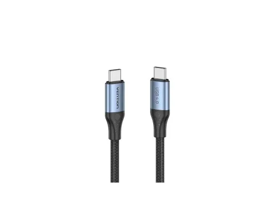 Дата кабель USB-C to USB-C 1.0m USB4.0 240W (50V/5A) 8K60Hz Thunderbolt 4 Gray Aluminum Alloy Vention (TAVHF)