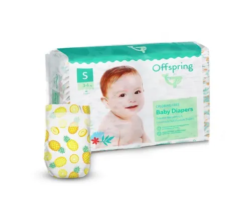 Подгузники Offspring Pineapple размер S 3-6 кг 48 шт (DP-OI-FAT-S48P-PHP)