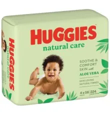 Дитячі вологі серветки Huggies Natural Care 56 х 4 шт (5029053550183)