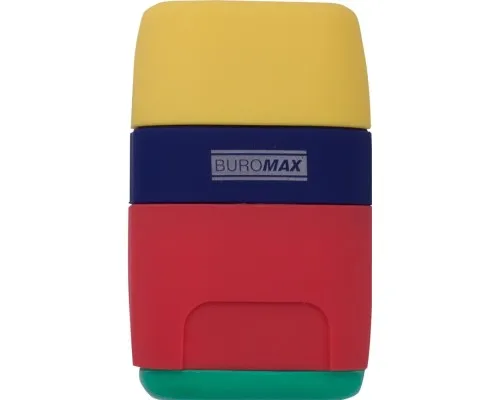 Точилка Buromax RUBBER TOUCH /large, container, eraser (BM.4771-1)