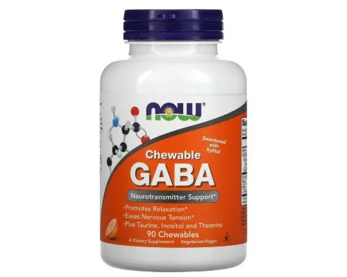 Аминокислота Now Foods GABA (Гамма-Аминомасляная Кислота), Цитрусовый Вкус, 250 м (NOW-00082)