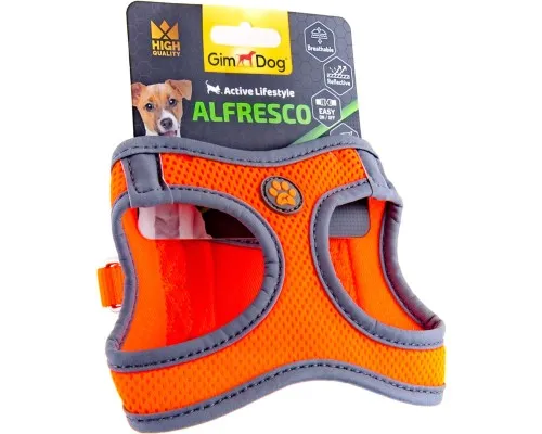 Шлея для собак GimDog Alfresco XS неопрен 34-36 см жовтогаряча (8009632059884)
