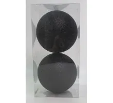Елочная игрушка Novogod`ko 2 шт чорний, гліттер 12 см (974432)